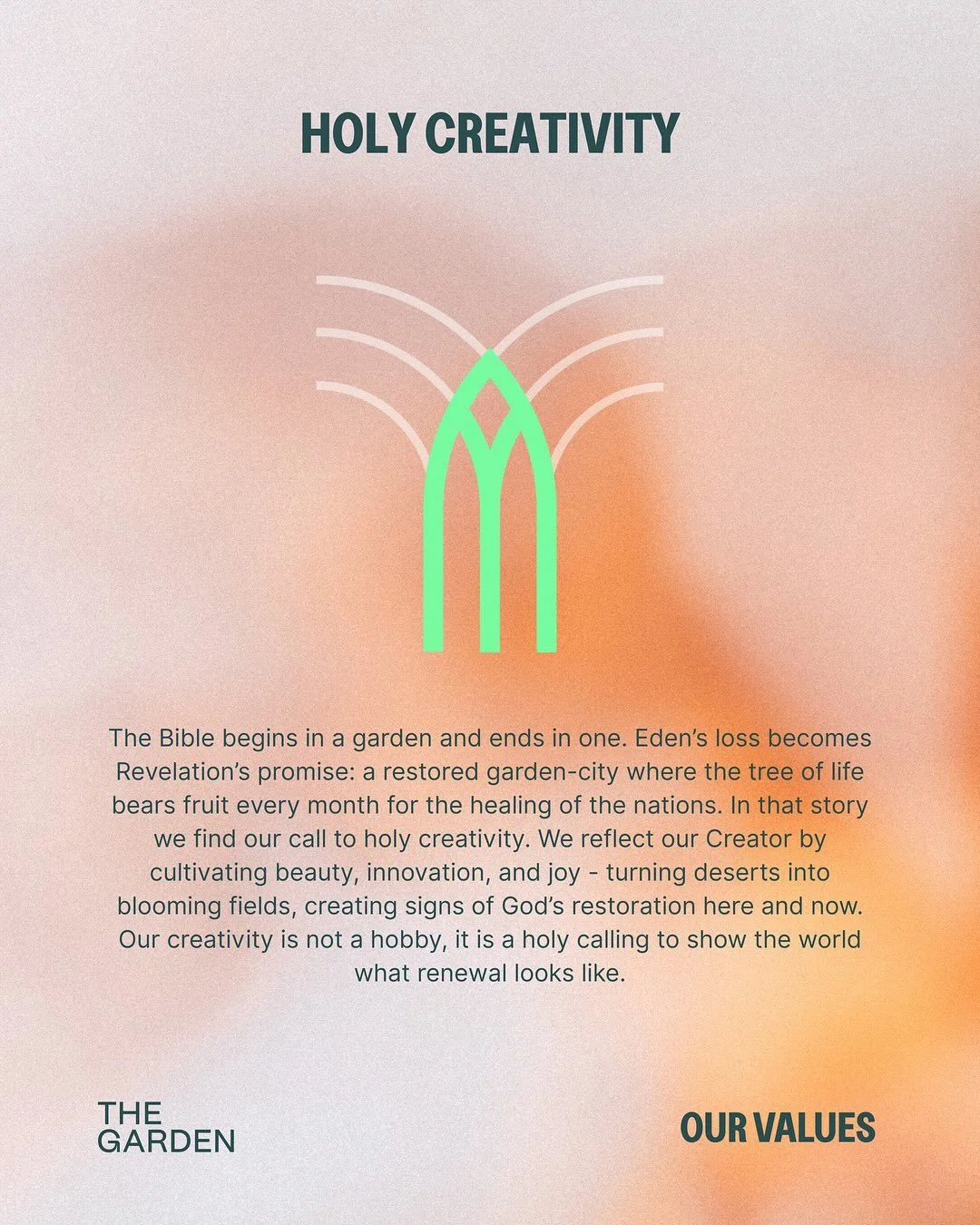 The Bible begins in a garden and ends in one. Eden&rsquo;s loss becomes Revelation&rsquo;s promise: a restored garden-city where the tree of life bears fruit every month for the healing of the nations. In that story we find our call to holy creativit