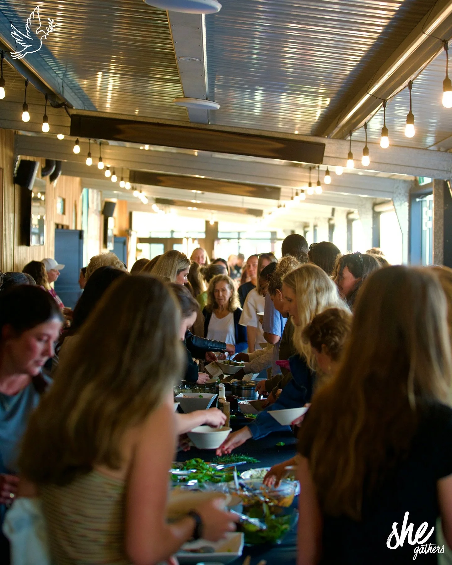 God moved in a stunning &amp; tangible way last night at SHE Gathers 🕊️

We ate, we worshipped, we had fun, we laughed, we cried, but most importantly, we met with our Heavenly Father 💗

It&rsquo;s not lost on us just how beautiful it is to gather 