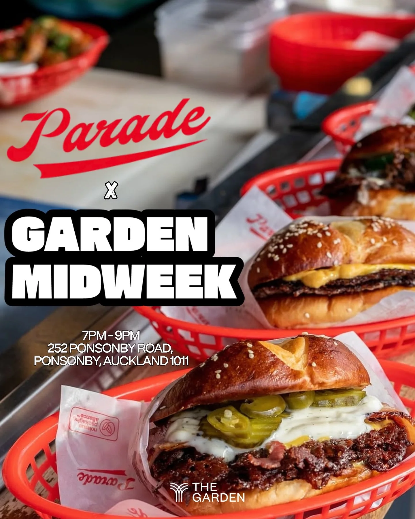 Hey Midweek Fam - this week we take Garden Midweek offsite to focus on our value of &lsquo;deep connection&rsquo;! Come along from 7pm for dinner and catch ups with our crew at Parade Burger in Ponsonby. The place to be this Wednesday for good laughs
