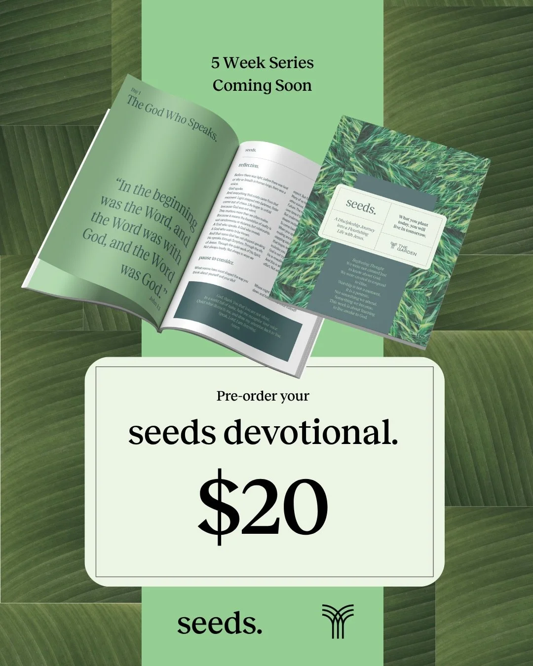 Our newest series SEEDS. starts in two weeks and it&rsquo;s got homework! You can grab a daily devotional to go with the series this Sunday at the info desk.

These books will be a game changer for us all and will be held in stock for new believers s