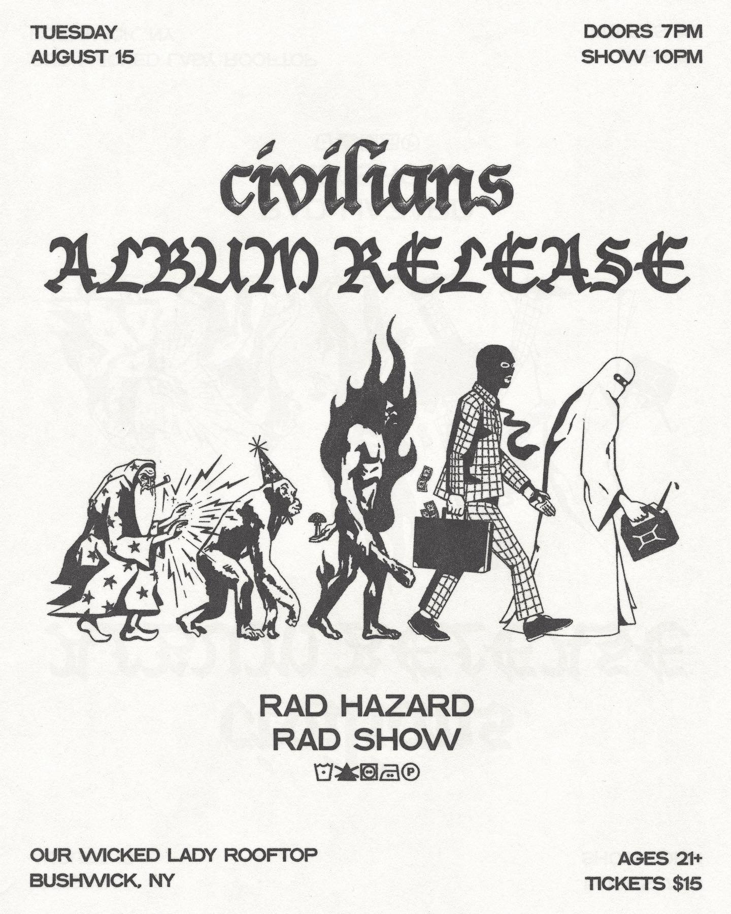 Tonight is a very special night for me and my friends who have been in @civilians.band for almost 10 years. We&rsquo;re *finally* having our album release show (it&rsquo;s been out since October) and we couldn&rsquo;t be happier to play these songs f