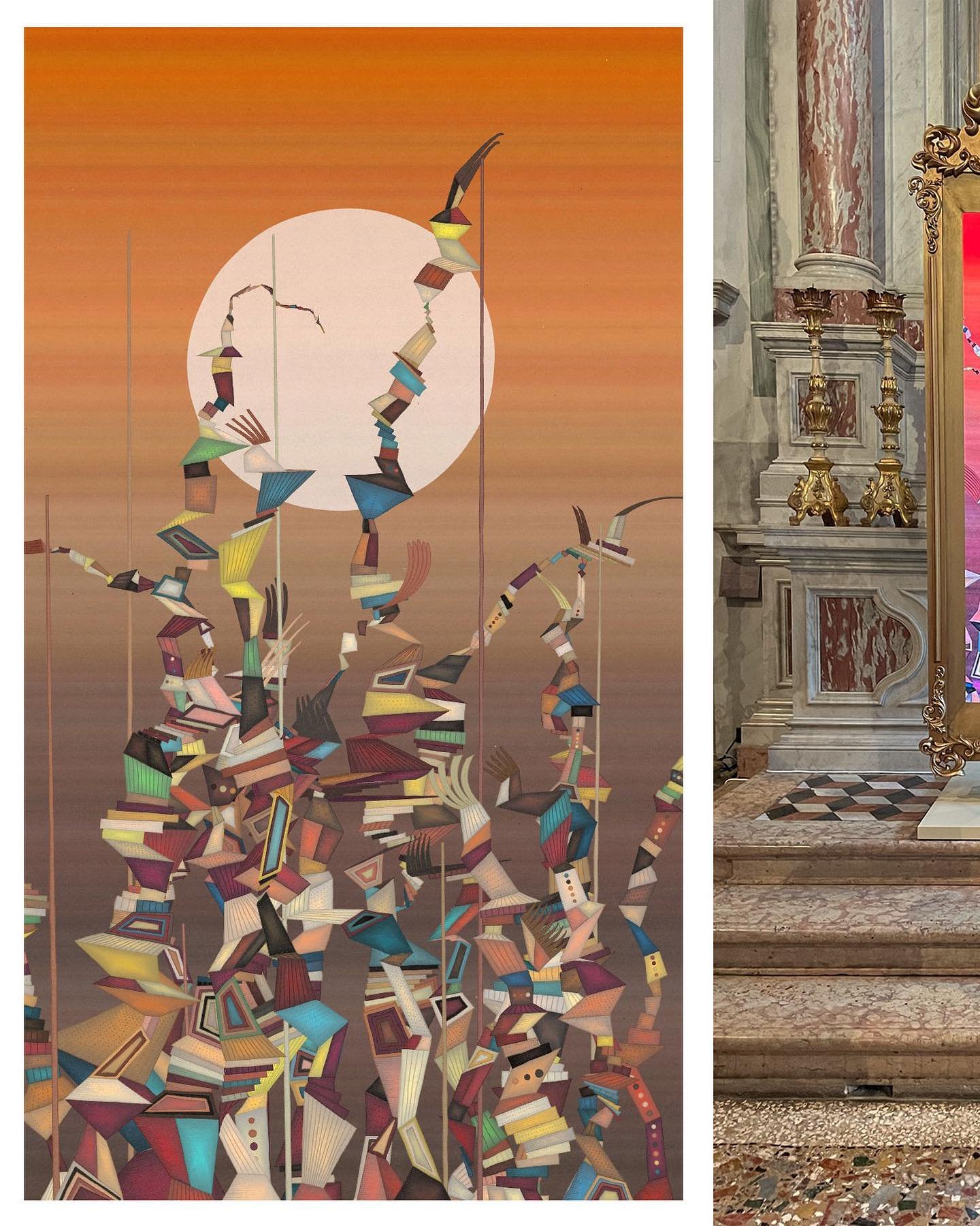 During the 2024 Venice Biennale, @brightmomentsgallery hosted their 10th and final immersive group show of digital art at the Scuola Grande San Giovanni. A gorgeous 14th century Venezian building&hellip; what a dream!

I was one of 60 artists invited