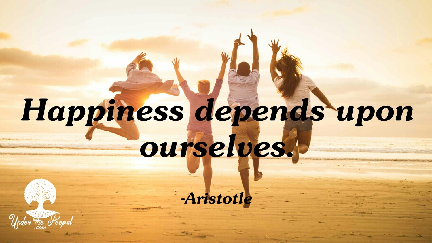 Happiness depends on ourselves quote- Aristotle