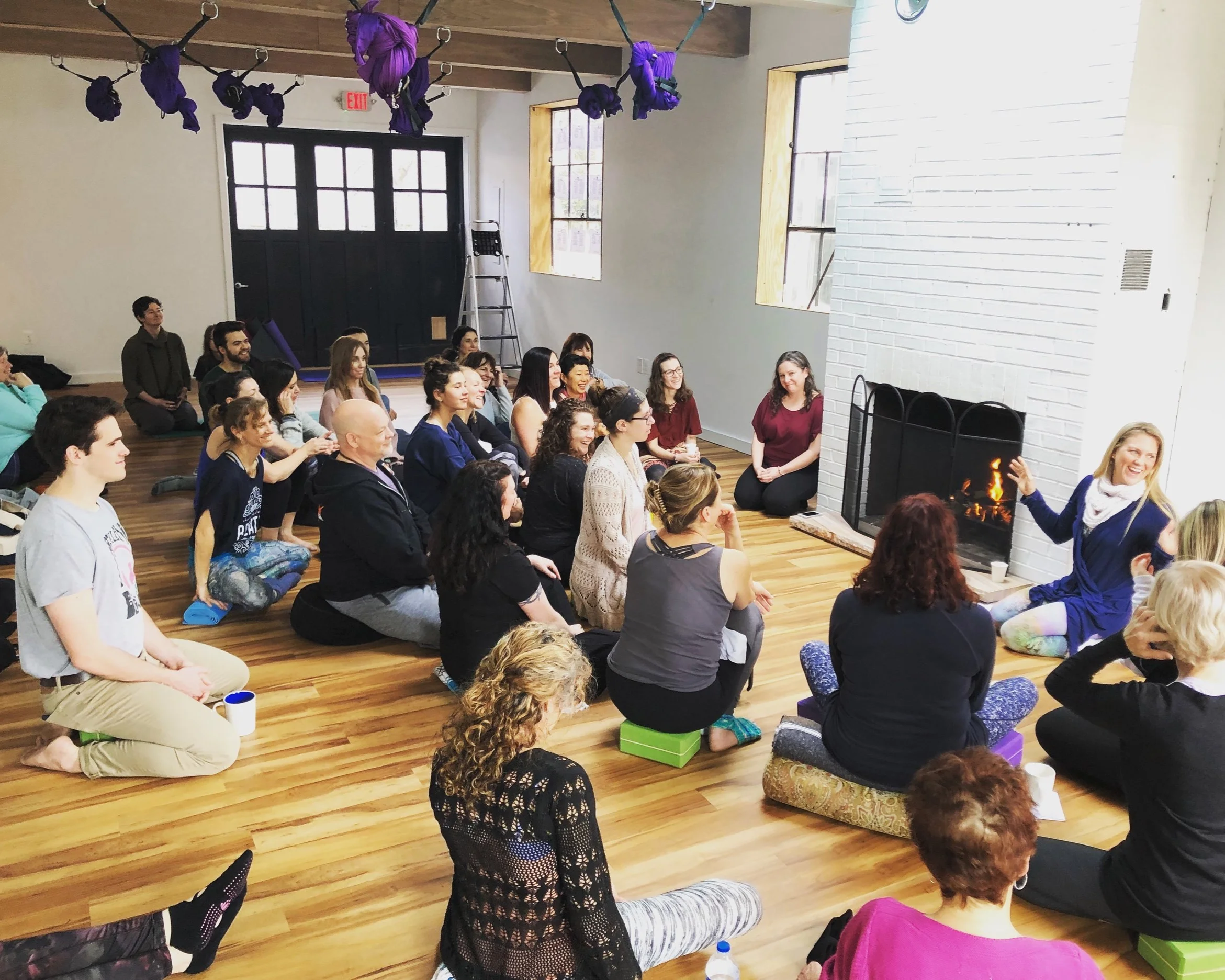 Teacher meeting in ‘The Garage” studio space.