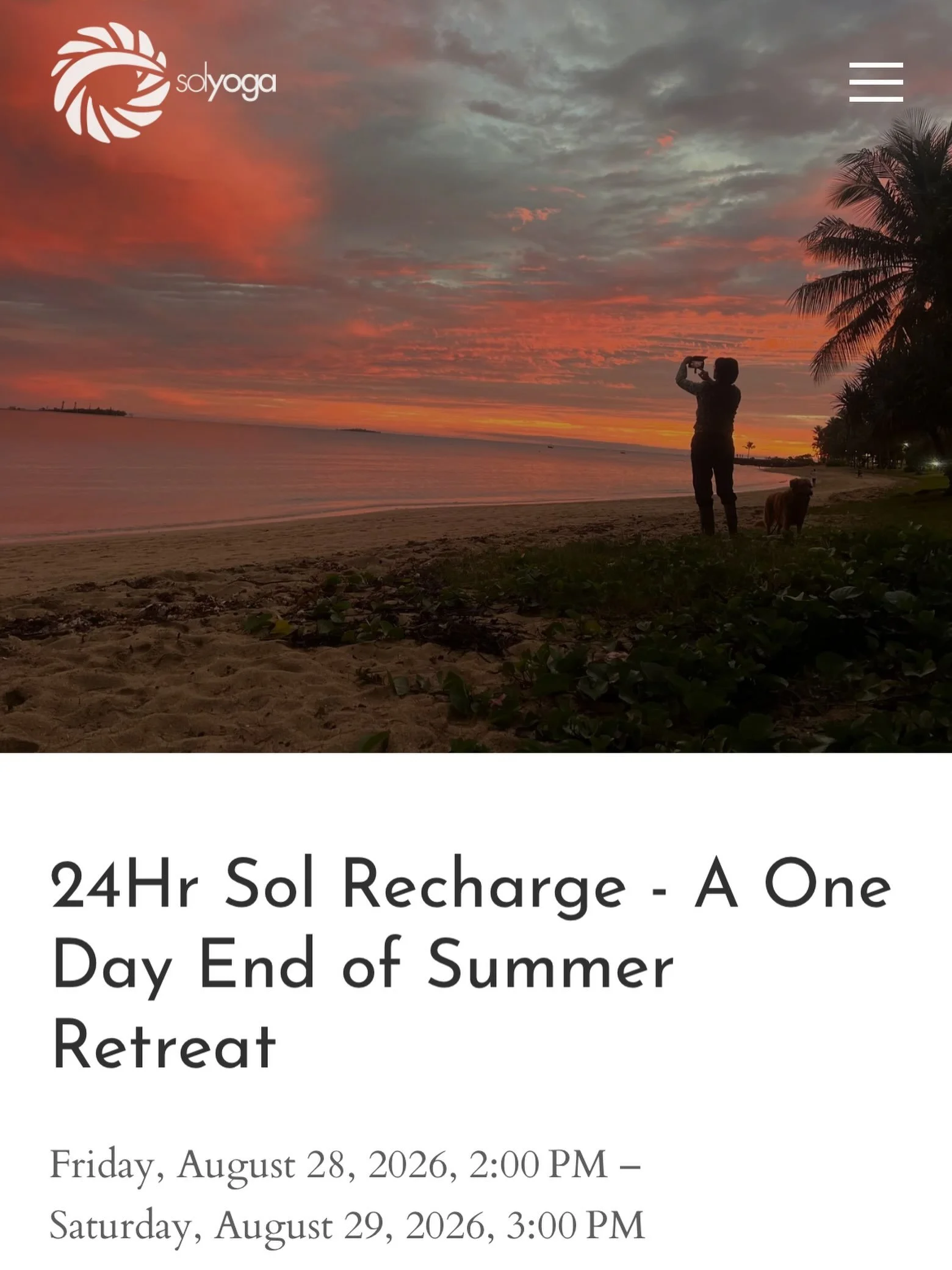 ‼️JUST POSTED FOR REGISTRATION: Grab a spot in this pop-up 24 hour reset - next weekend!  Options to stay overnight with us or just come for Friday evening &amp; Saturday day. 

Close out summer &amp; welcome the school year. 

$99 for members. 

htt