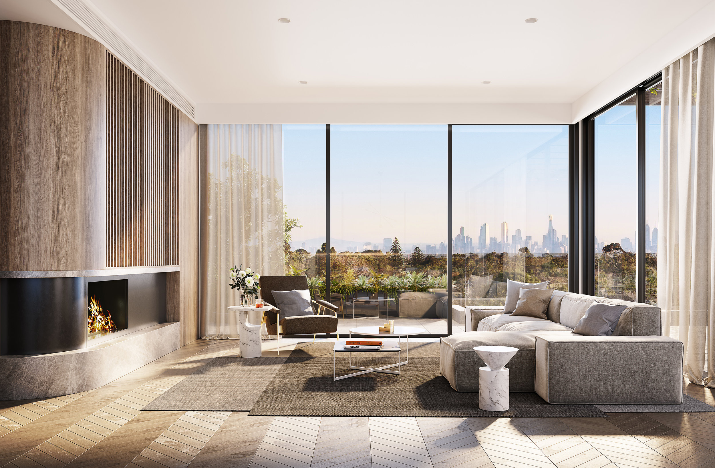 View angle composition was crucial in capturing all the key features of each space while conveying an overall sensibility of space and luxuriousness, with the lighting of each scene finely tuned to create a sense of drama and occasion.
