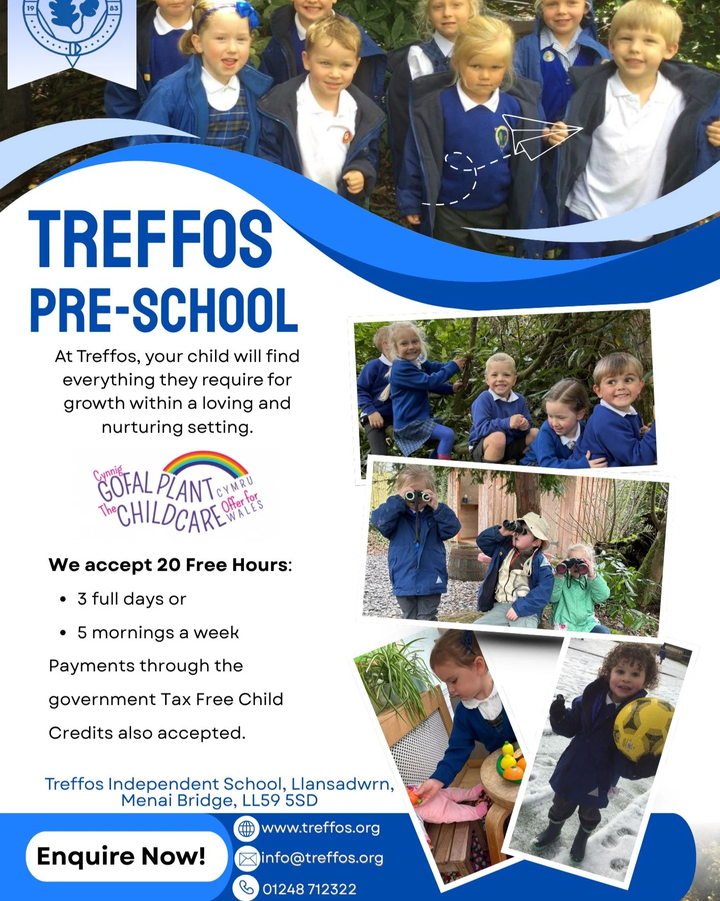 Don't forget our pre-school is tkaing admissions for September 2026. Limited spaces available, please get in touch if you are interested for your child age 3+