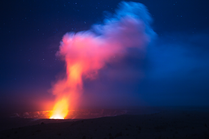 Moonglow on the smoke plume