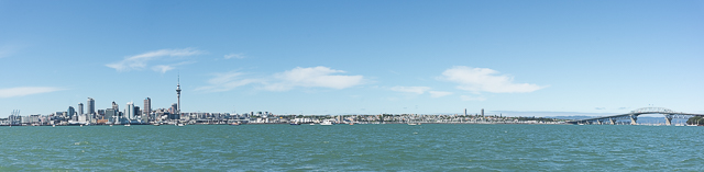 Auckland & Harbour Bridge from Bayswater Marina