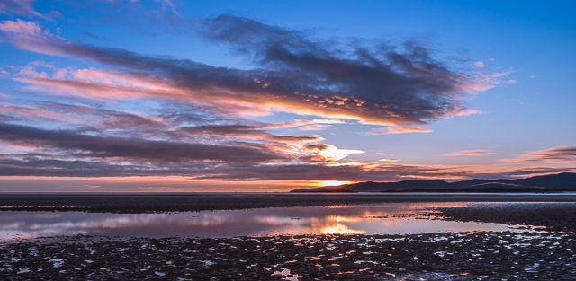 Sunrise from Shearwater Beach looking east across to Baker’s Point and Narawntapu NP