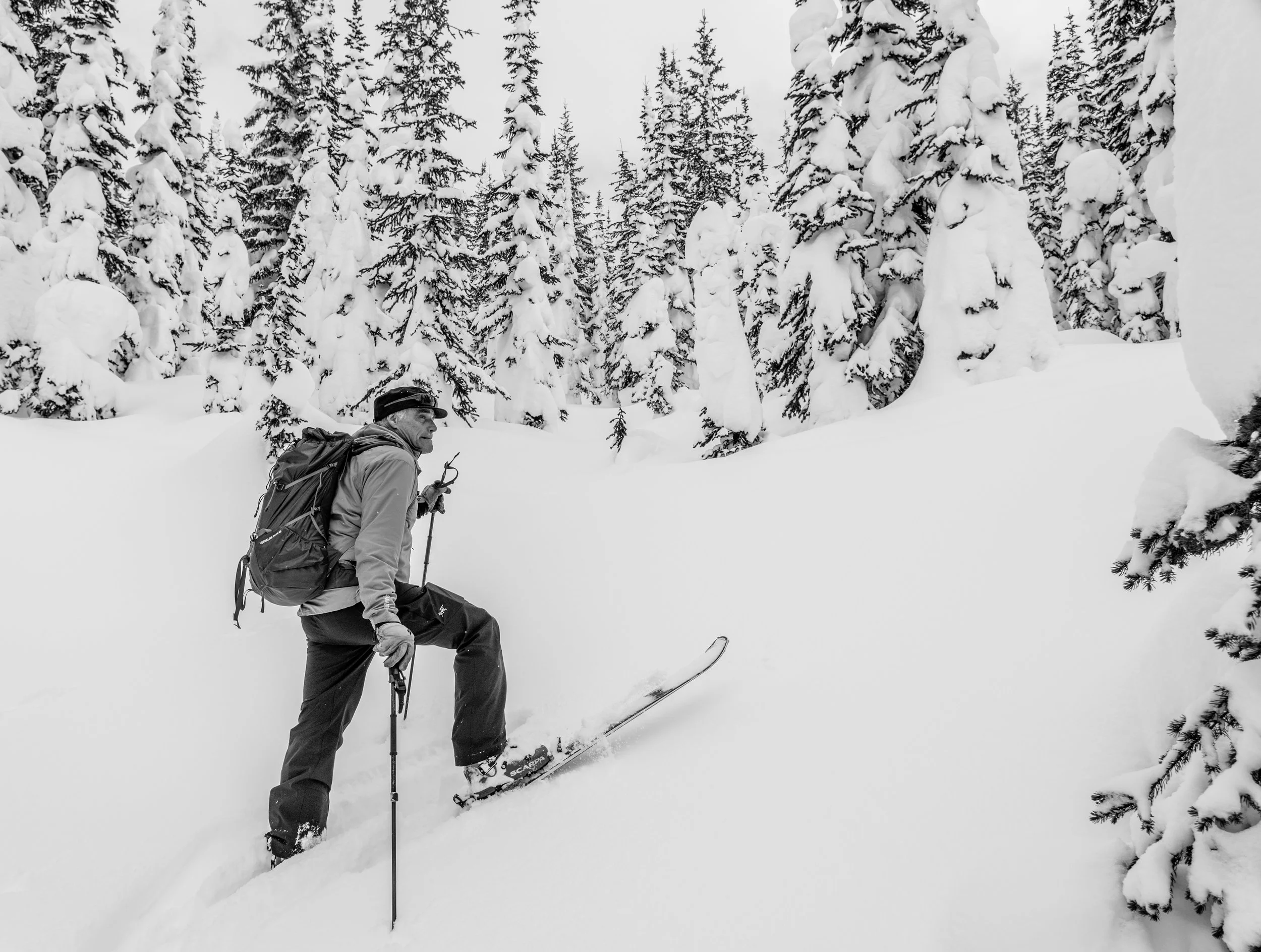 In his element.