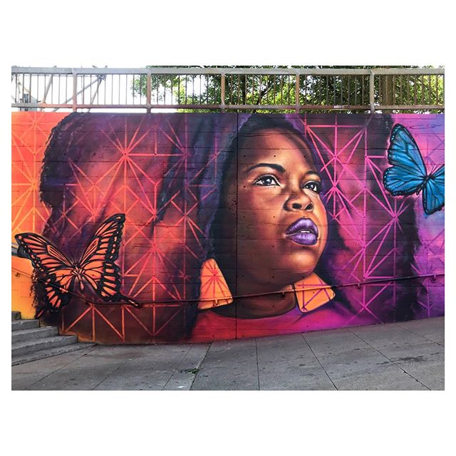 Portrait of @daniellepondermusic at Martin Luther King Park. Detail from a larger collaboration titled &ldquo;This is Triumphant music&rdquo; with @bwilliamsart and  @mrprvrt (final pics to come) in partnership with @walltherapyny, @rocpaintdivision 