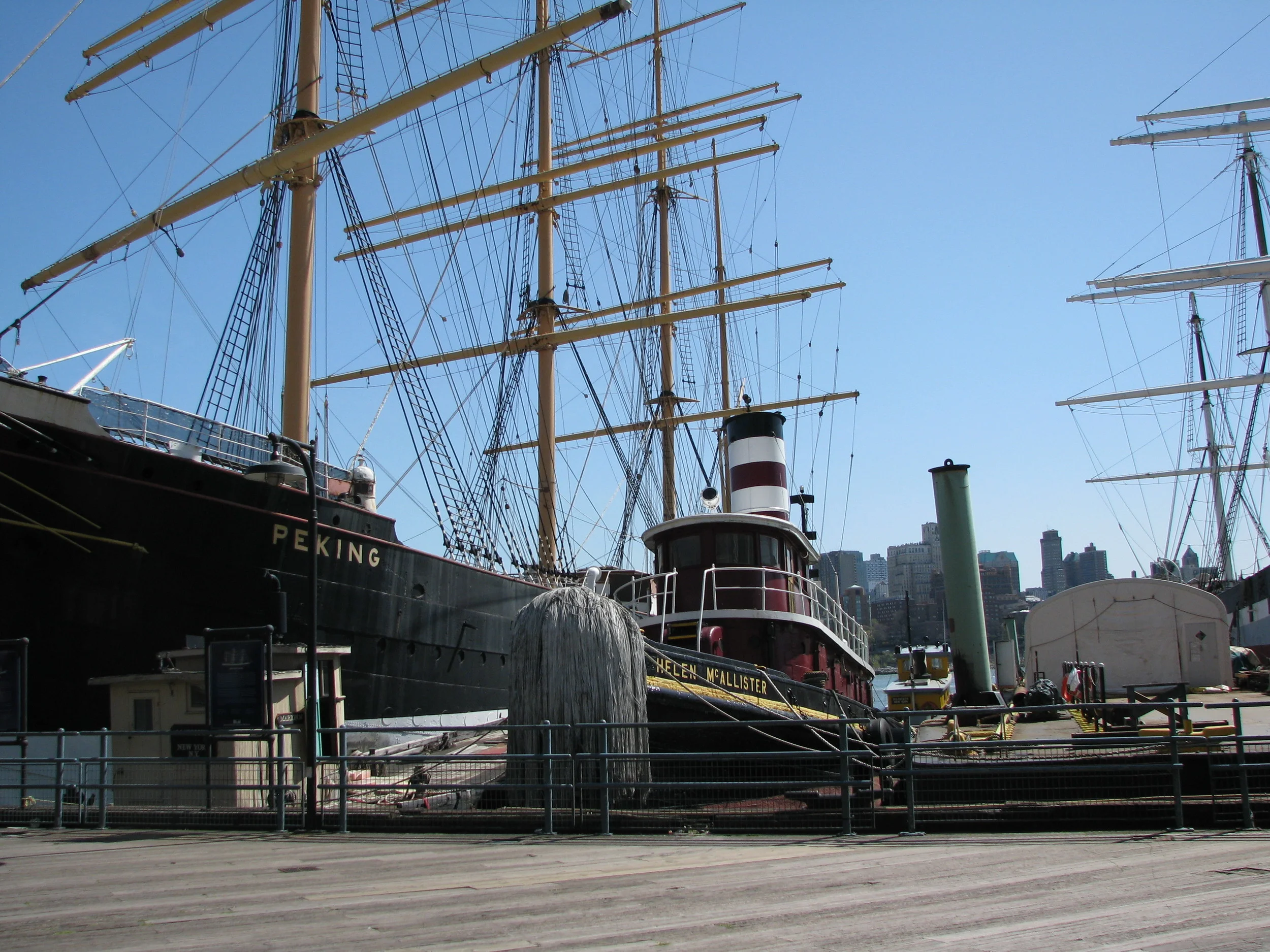 Ships docked at Pier 17 NYC