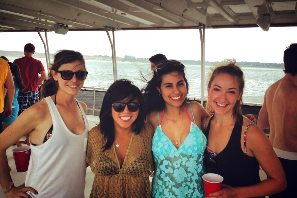 *Ideal lighting* - first floor of a two-story party barge circa 2013, in all our college-age red-solo-cup-toting glory.