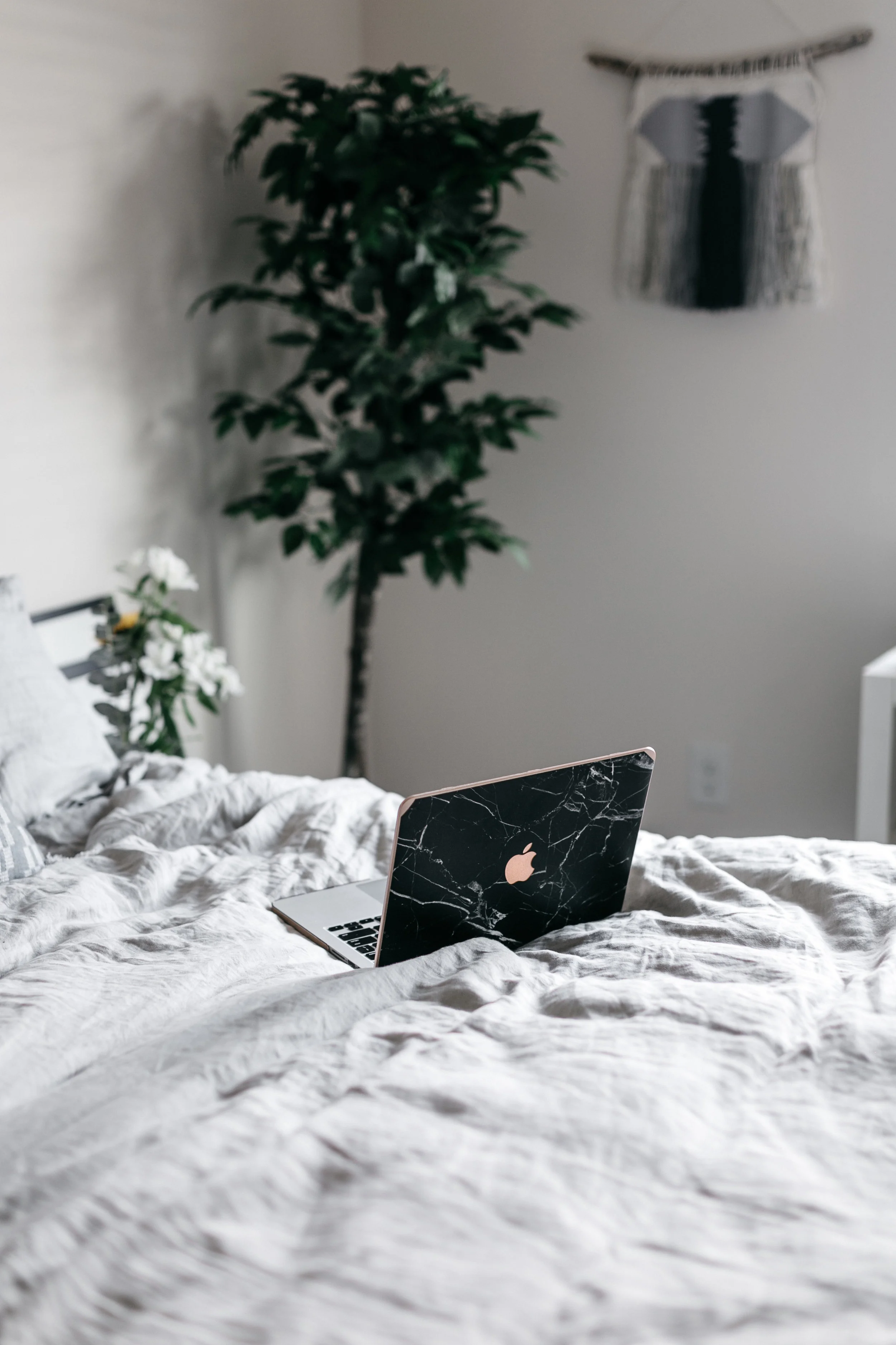 black marble laptop case for Janet Gwen Designs