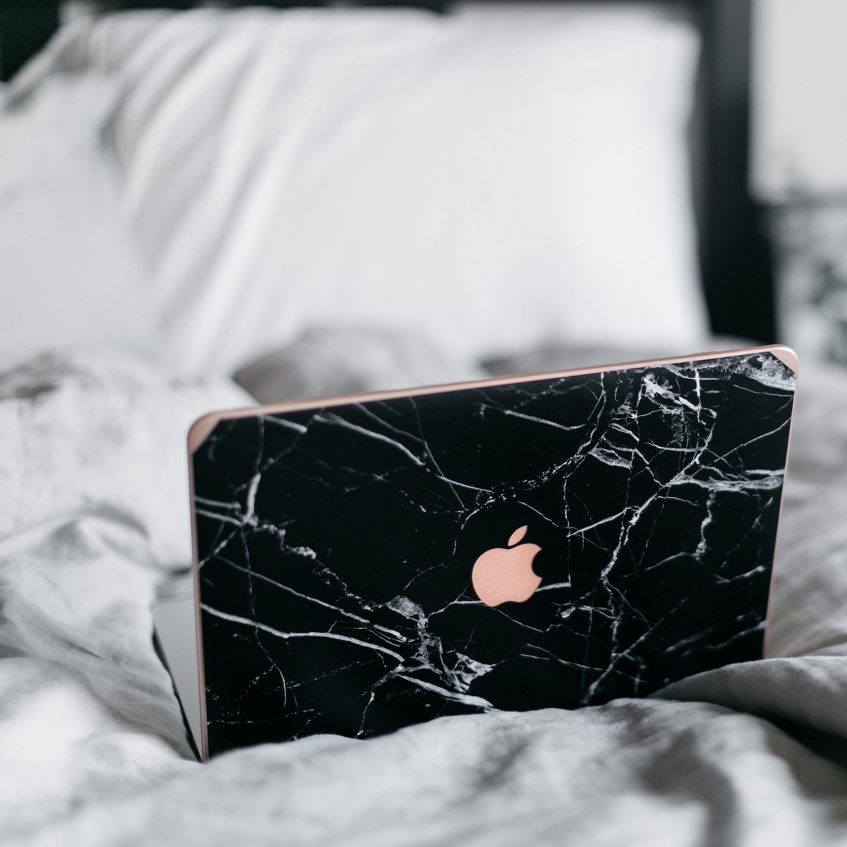 black marble laptop case