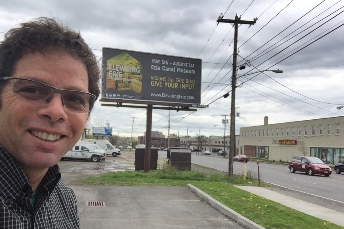 Jeff really likes the Elevating Erie billboards...