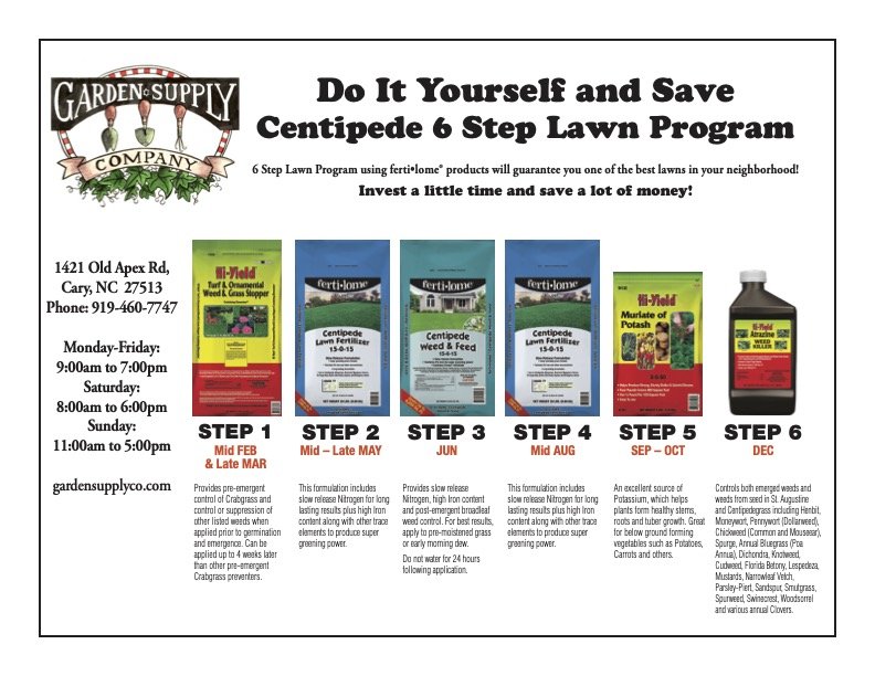 Centipede 6 Step Lawn Program