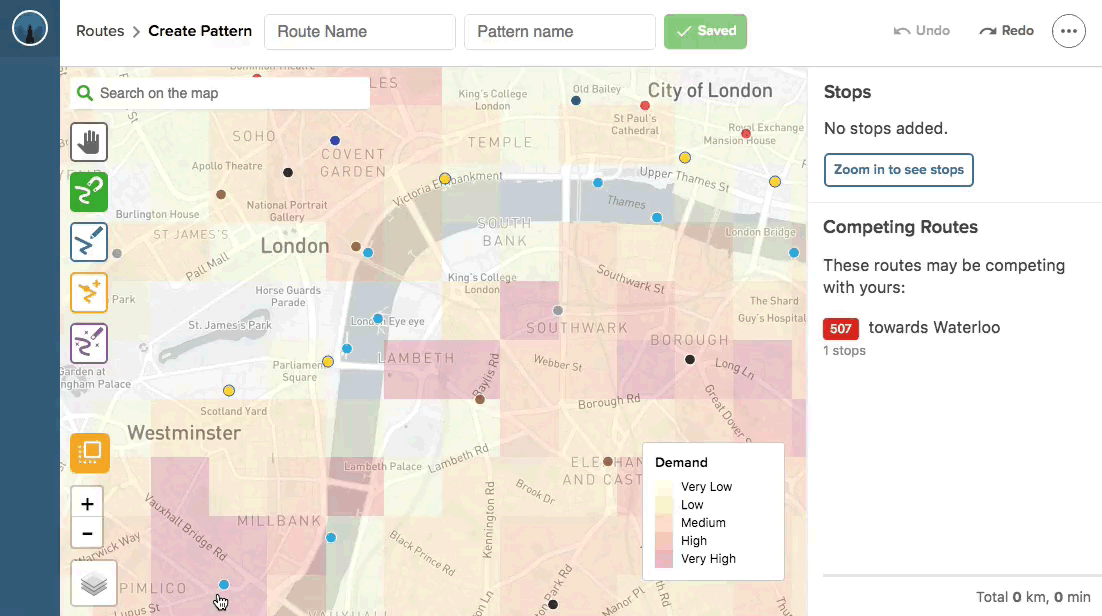 SimCity in action - a hyper powerful Saas that allowed route planning combined with live transit and app data