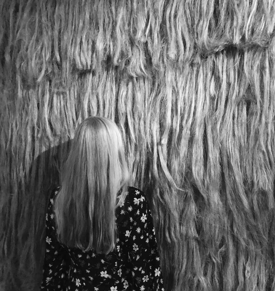 'In Situ' performance 'Hair to Hair' by one of our friends visiting the exhibition.