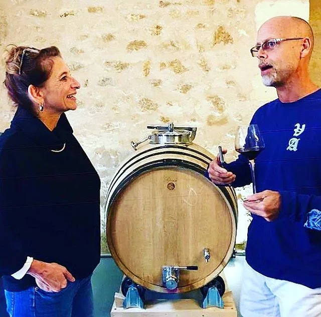 Great time talking #texas and #french #winemaking with Clarissa of La Petite Cave in Blaye - barrel sampled their &lsquo;17 #cabernet from the area - fantastic! #france #frenchwine #texaswine #wine #winemaking #winery #blaye #bordeaux #txwine