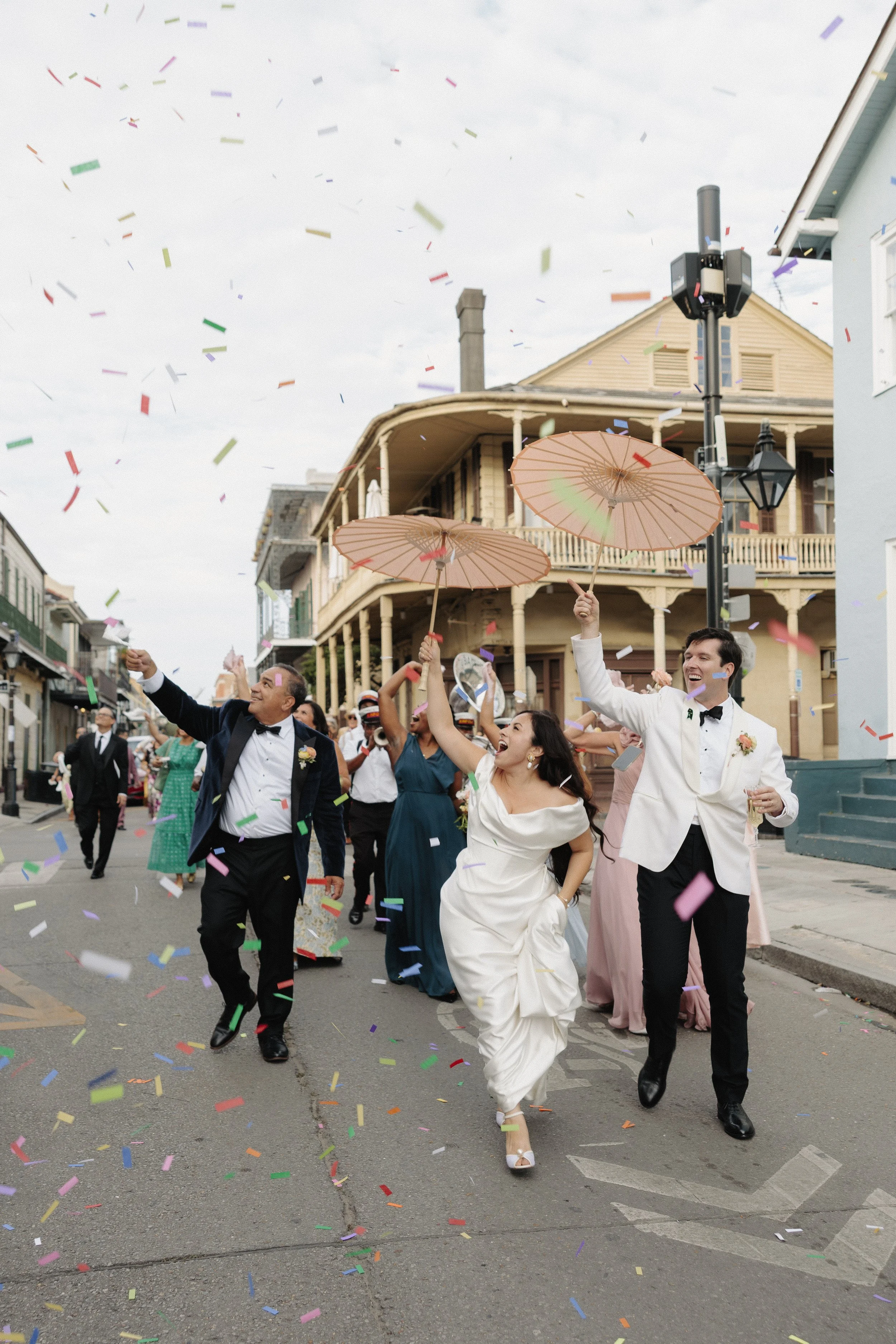 new orleans second line wedding in the french quarter with Marquez Fotos