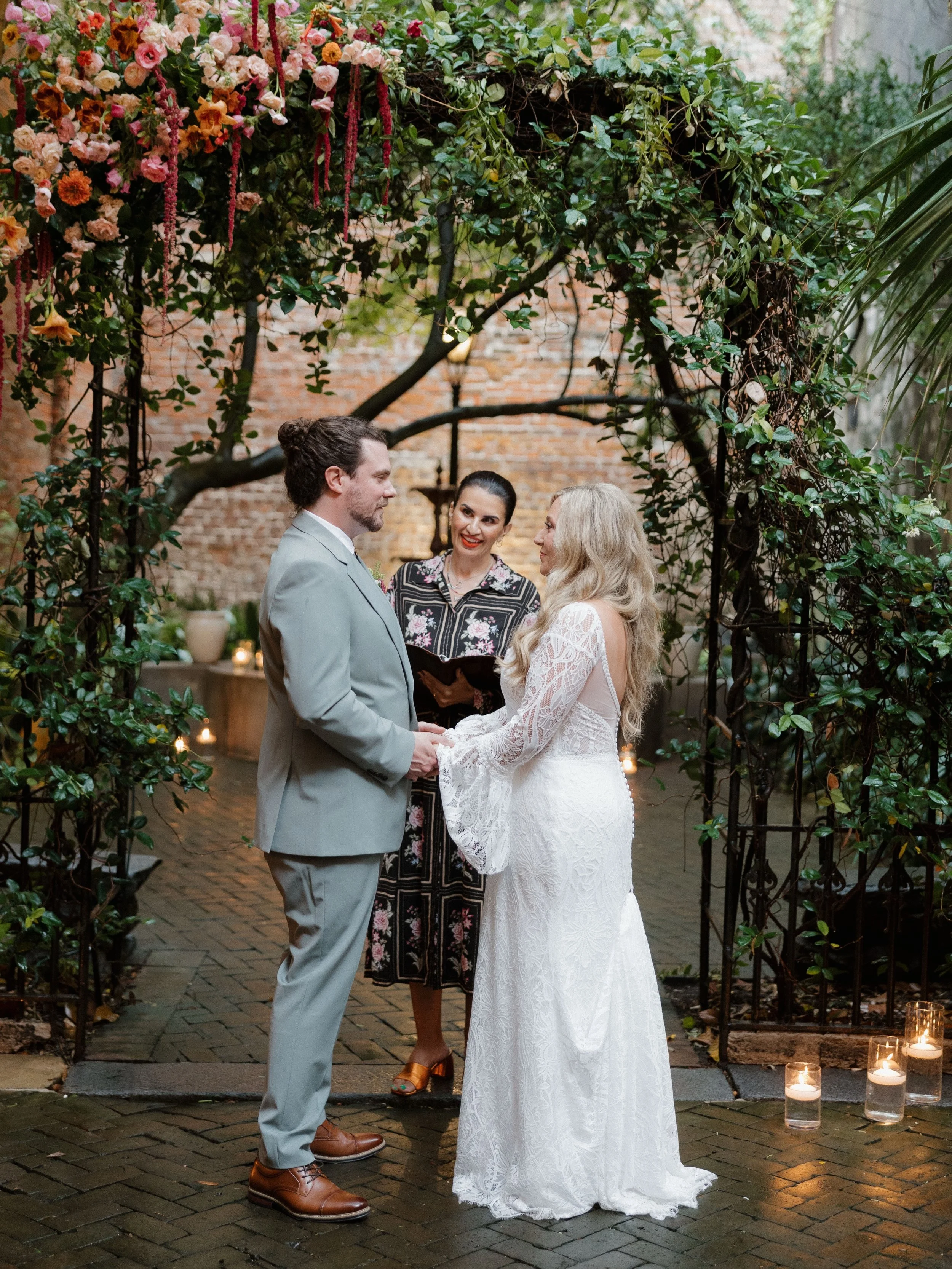 It rained almost the entire day (really that whole week) in true New Orleans fashion, and somehow cleared up just in time for Haley and Austin to say their vows at the Pharmacy Museum. The streets were still wet, the air felt calm again, and the whol