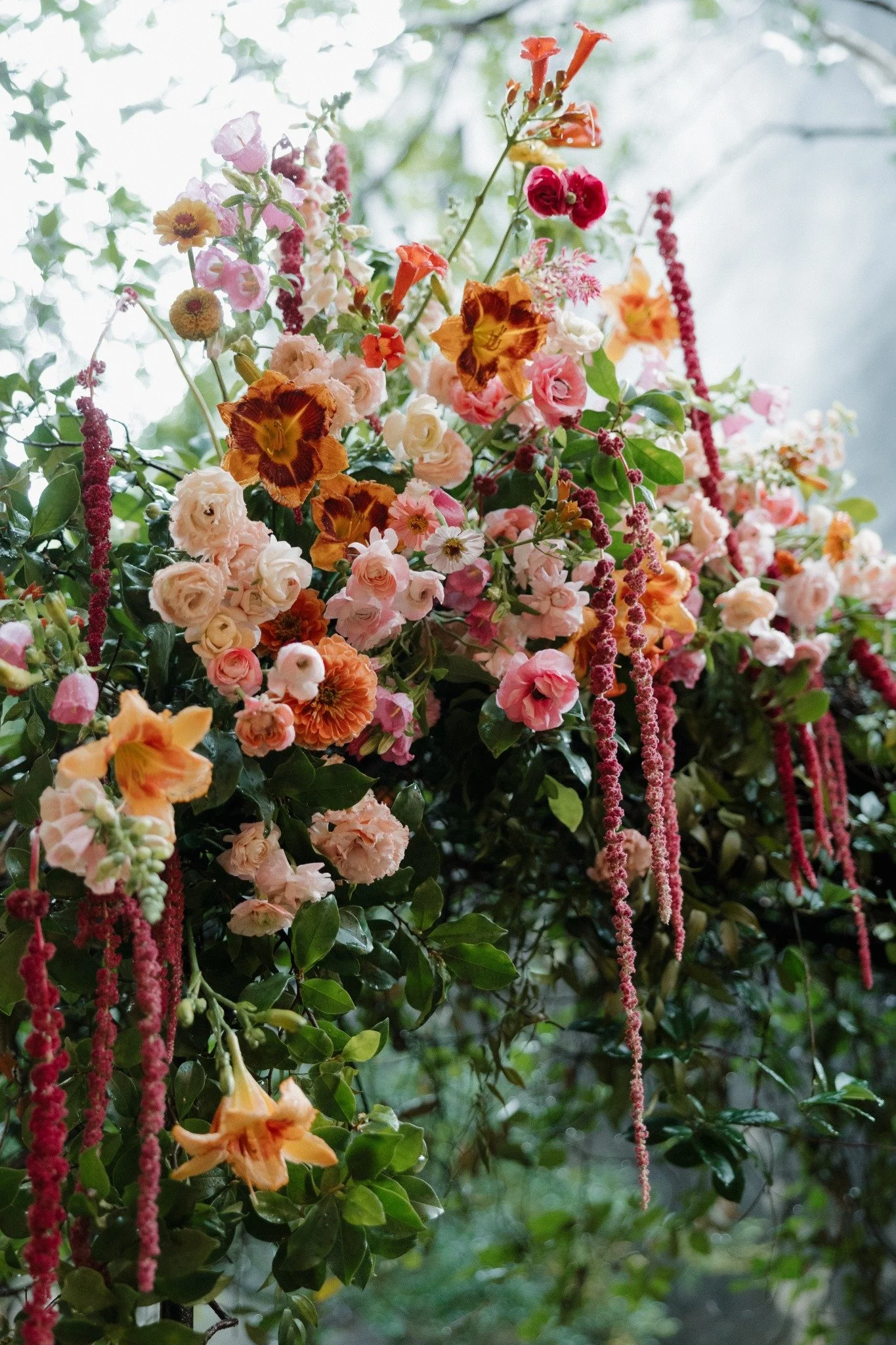 Colorful Budsies Flower Farm installation at the New Orleans Pharmacy Museum