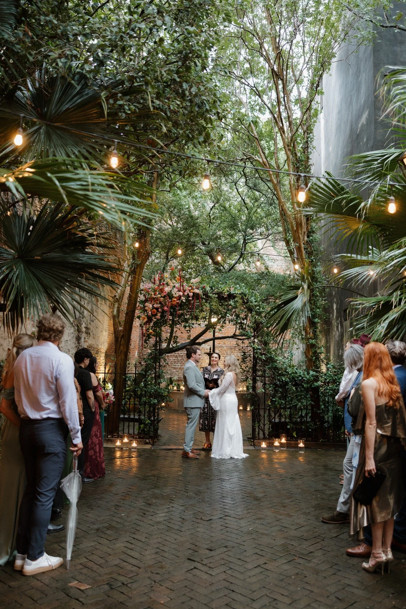 Intimate New Orleans Pharmacy Museum courtyard elopement ceremony