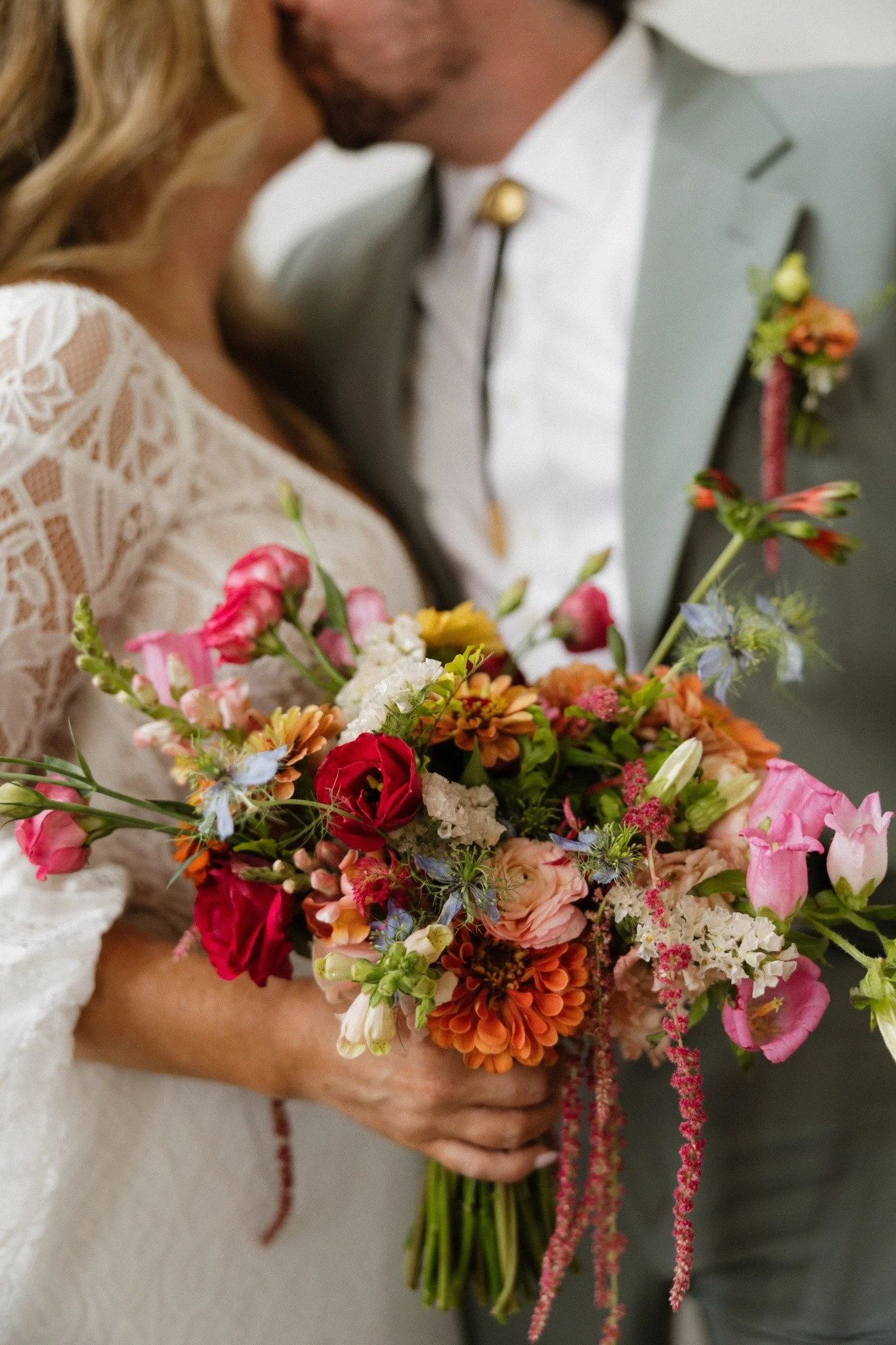 Colorful bridal bouquet by Budsies Flower Farm in New Orleans