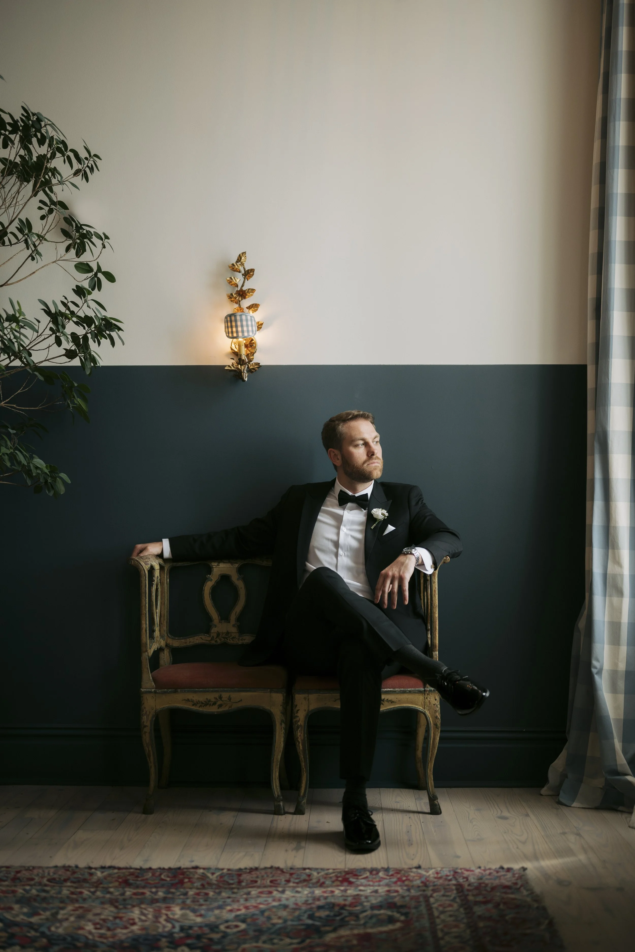 editorial groom portraits at hotel peter and paul