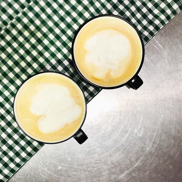 Studio days has a few perks. #artistlife #latte #almondmilklatte #studiolife #fortwo #homemade #caffienefix
