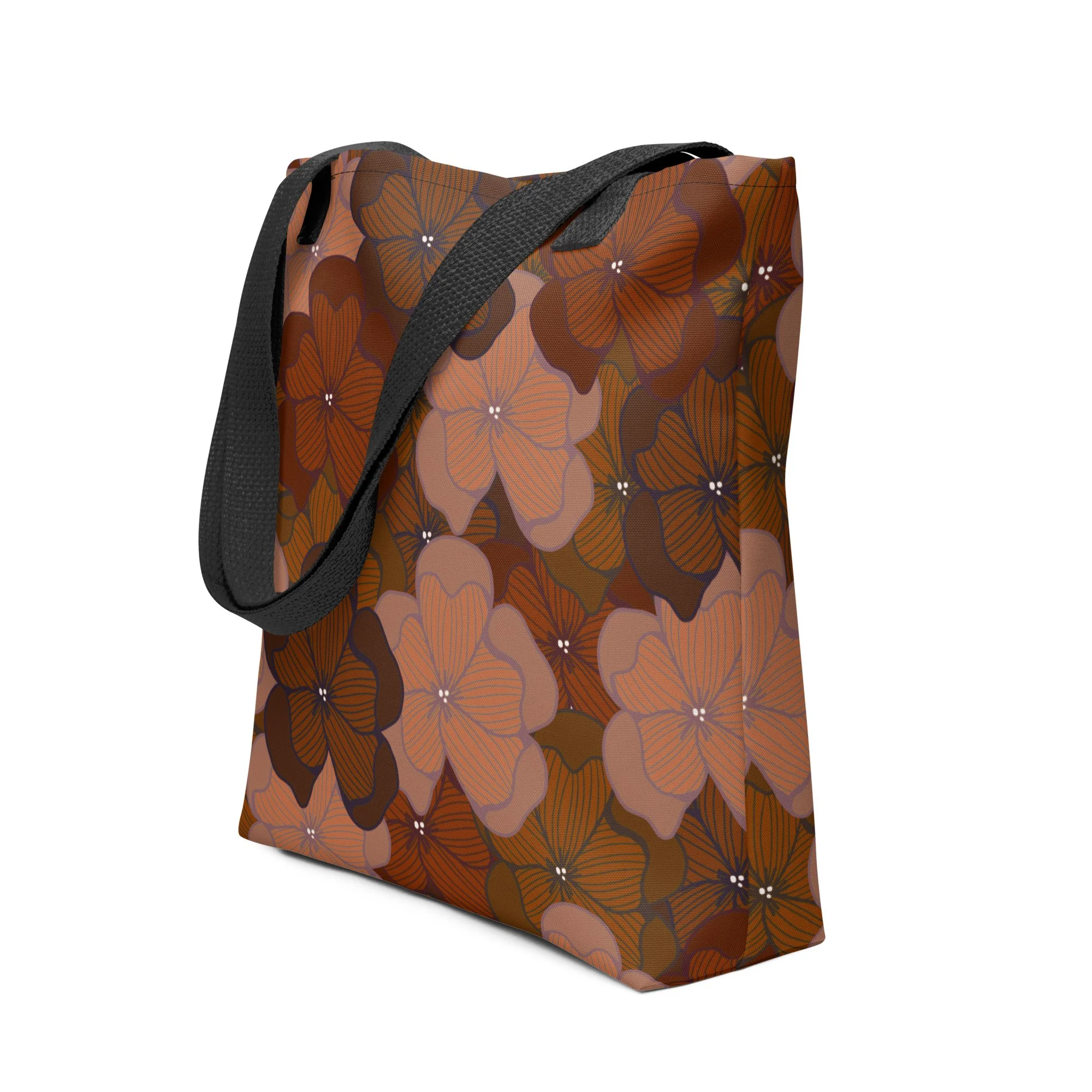 Mimi’s Art Room Brown Flowers Tote bag