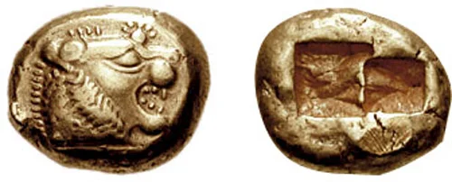 Lydian coin from roughly 6th century B.C.