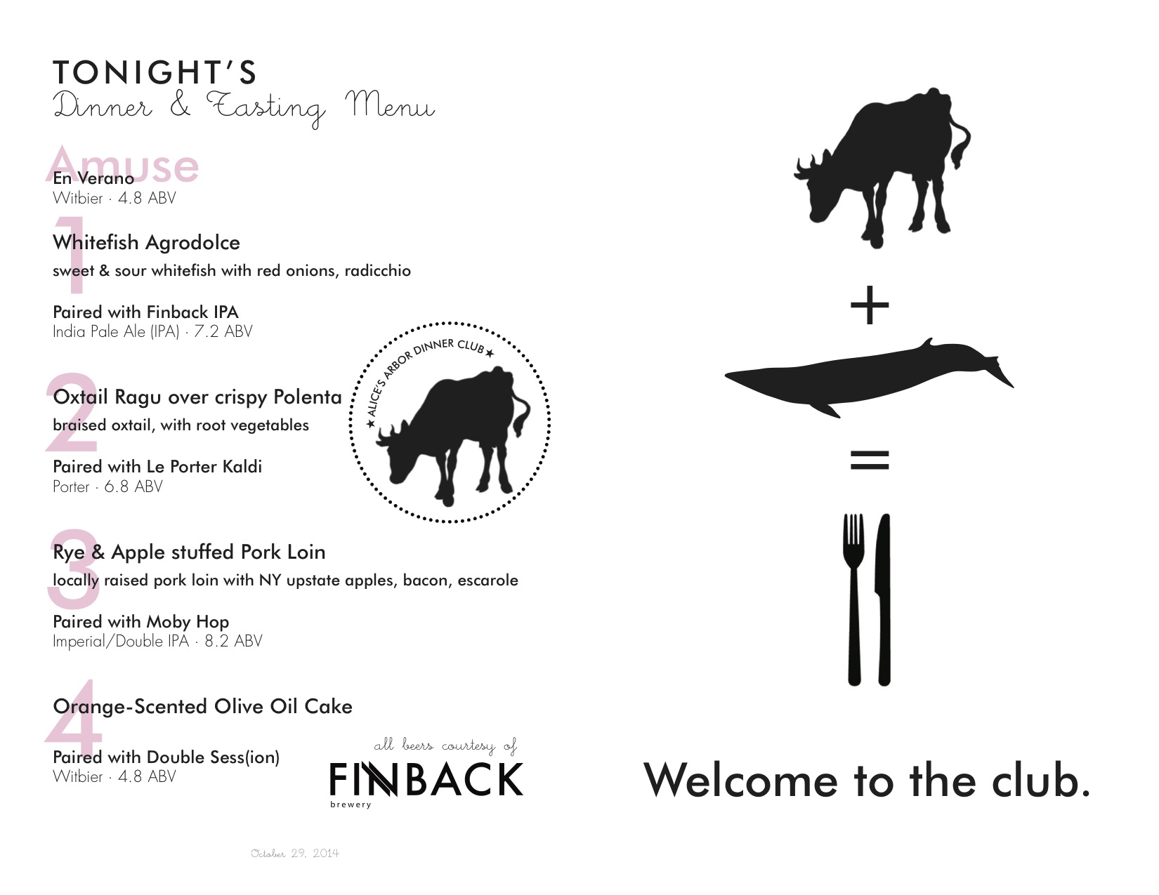 Mini Dinner and Tasting Menu