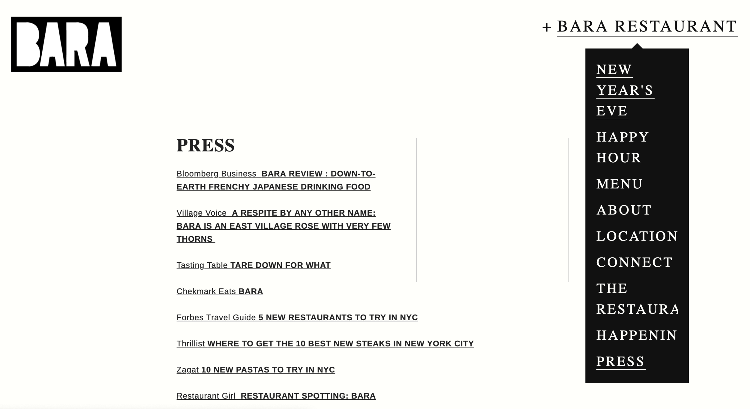 Bara Restaurant NYC