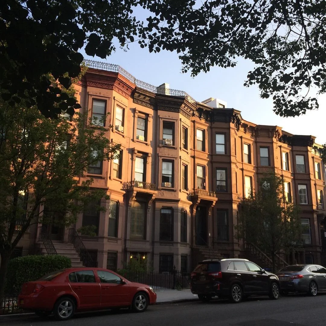 Summer walks, on brownstone blocks.