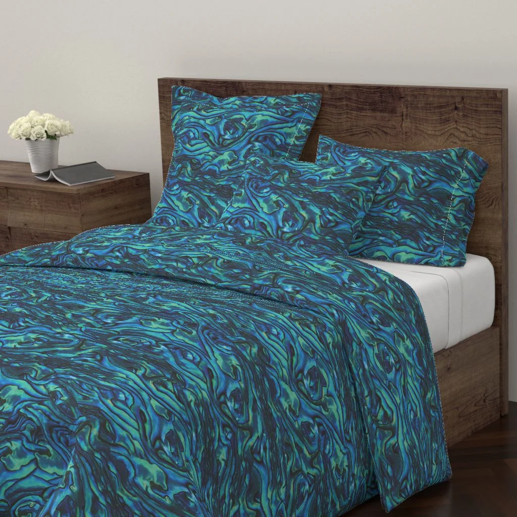 Abalone Duvet Cover | The Patternbase Textile Design Studio #patternbase #textiledesign #chicagodesign #surfacedesign #printlicensing #textilestudio