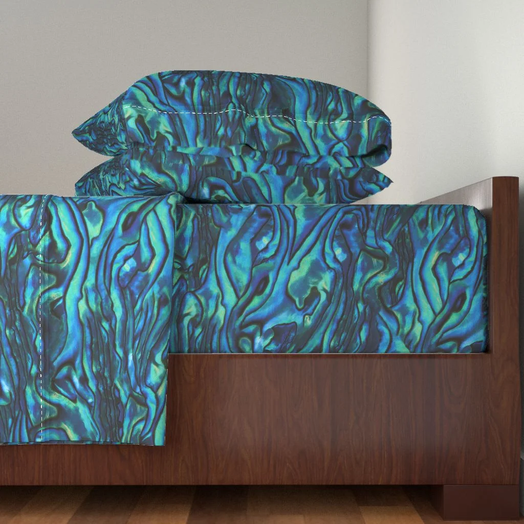 Abalone Sheet Set | The Patternbase Textile Design Studio #patternbase #textiledesign #chicagodesign #surfacedesign #printlicensing #textilestudio