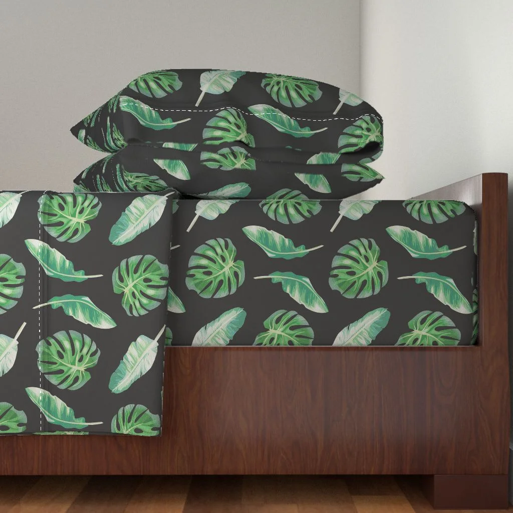Monstera Sheet Set | The Patternbase Textile Design Studio #patternbase #textiledesign #chicagodesign #surfacedesign #printlicensing #textilestudio