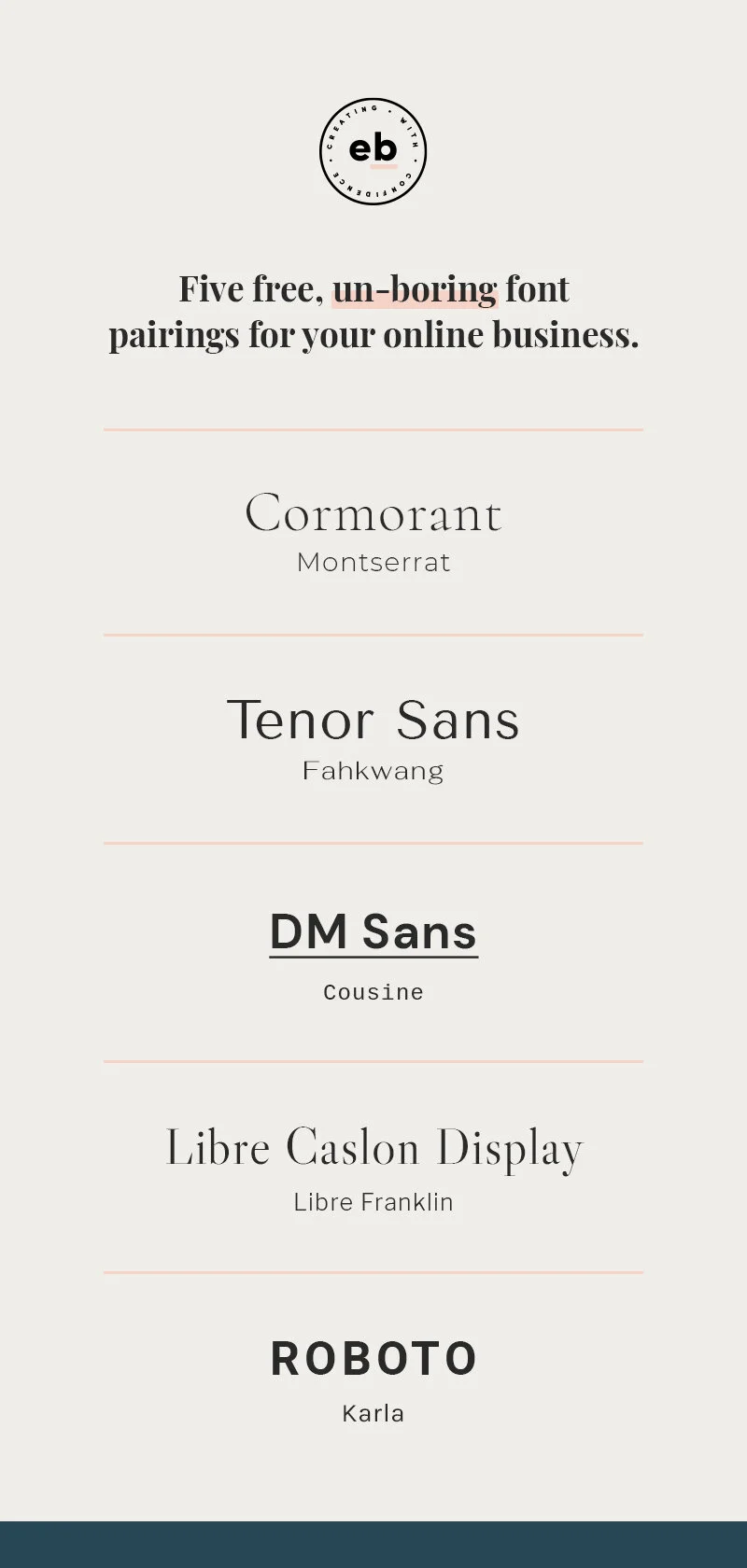 Five free, unique font pairings for your online business. — Emily Banks