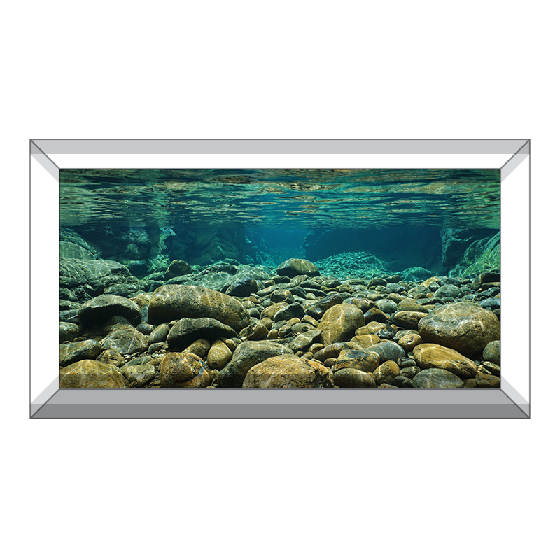 Underwater River Rocks Background — Aquarium Vinyl