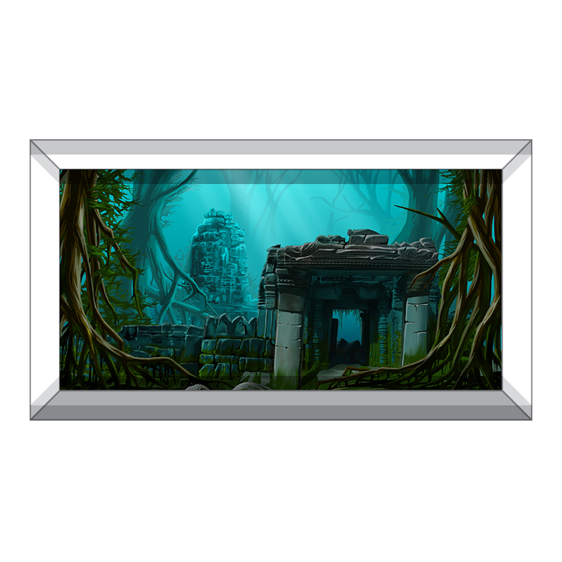 Underwater Ruins Background — Aquarium Vinyl