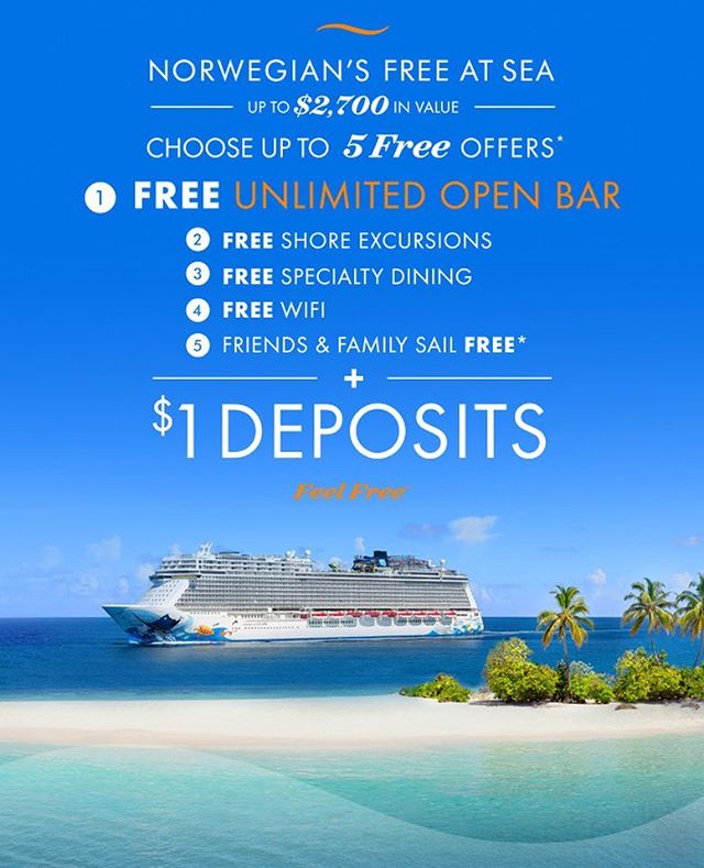 @norwegiancruiseline is redefining the phrase &quot;dolla make you holla!&quot; with $1 deposits! You read that right! ONE DOLLAR DEPOSITS! 
Ready to cruise like a Norwegian? Send us a message today!

#Zetting #ZettingTravel #Travel #Cruise #CruiseLi