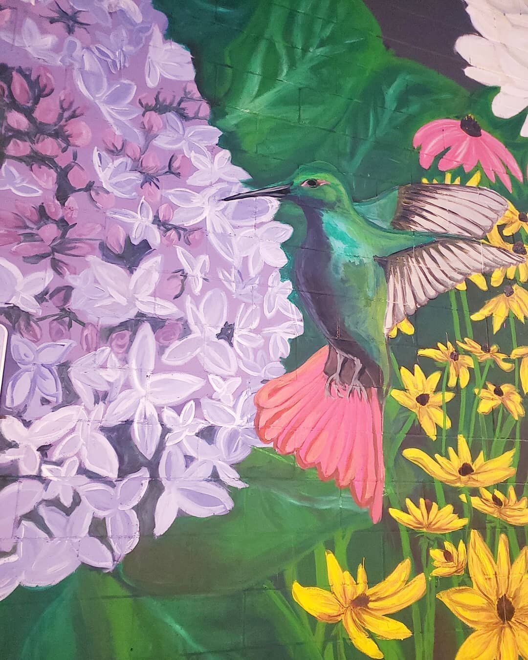 My hummingbird is done🥰🥰🥰🥰 #rochmn #minnesotaexposure #minnesotas_rochester #rochesterart #mural #mn #mnart #publicart #womanartist #womanmade #foragerbrewery #mnbrewery #cassandrabuckart #caresactmural #rochester_mn