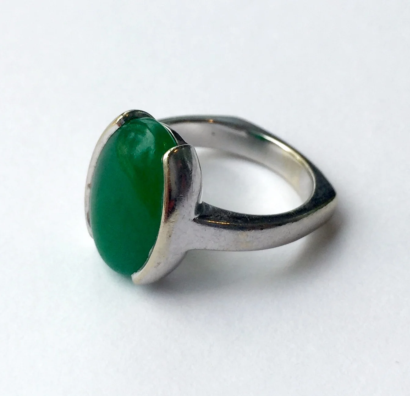 Imperial Jade and Platinum ring. Private collector