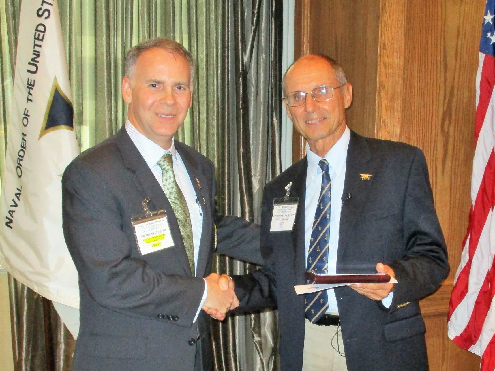 CDR Bryan Lethcoe with CAPT Pete Peterson, USN (Ret)