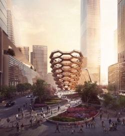A rendering of Thomas Heatherwick's Vessel (image from Forbes Massie)