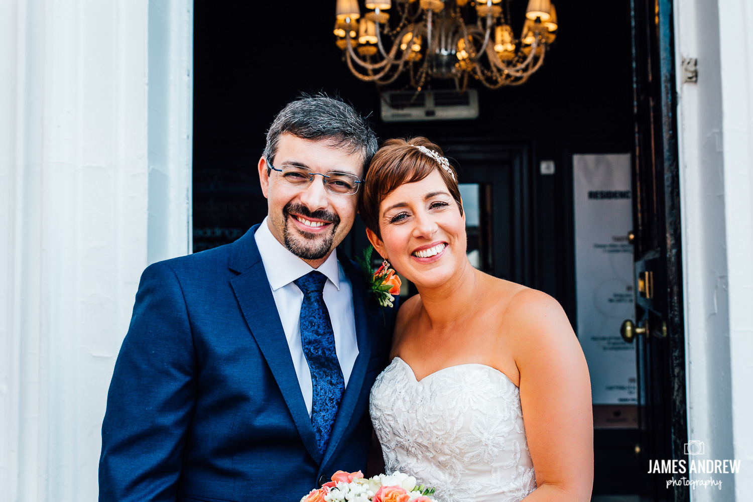 bride and groom portrait intimate wedding day