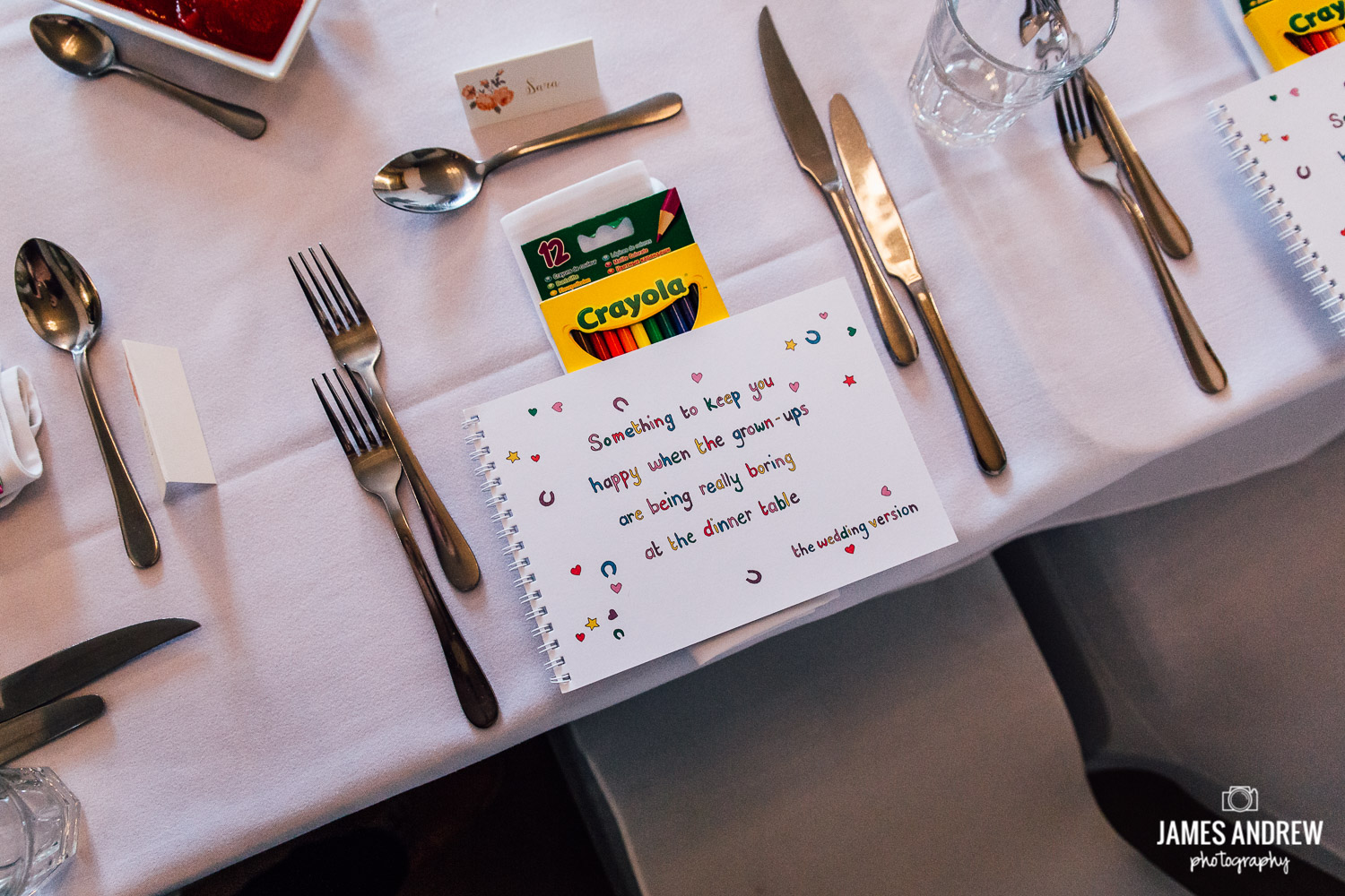 kids pack for wedding reception crayons colouring book
